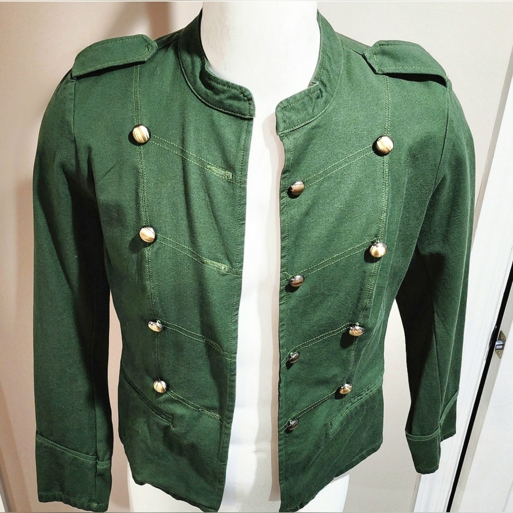 NWT NY&Company Cropped Stretch Military Style Jacket Size Medium